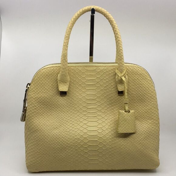 Kate Spade Madison Ave. Light Canary Yellow Court Margot Snakeskin Embossed - Picture 1 of 17